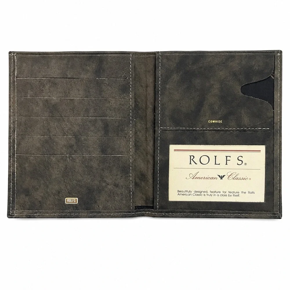 NWOT Vintage Rolfs American Classic Brown Leather Bifold Wallet with Key Slots